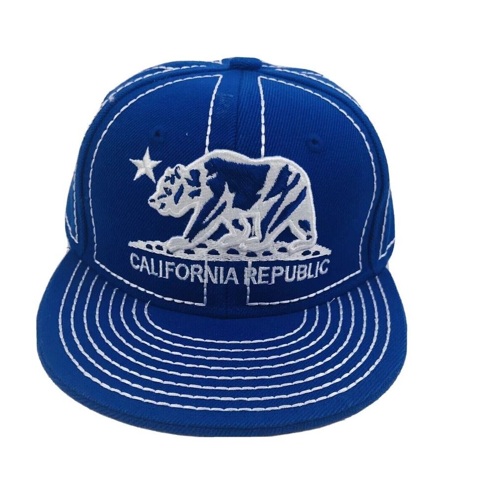 Pitbull California Republic Bear Embroidered Youth Blue Baseball Hat Cap Toddler